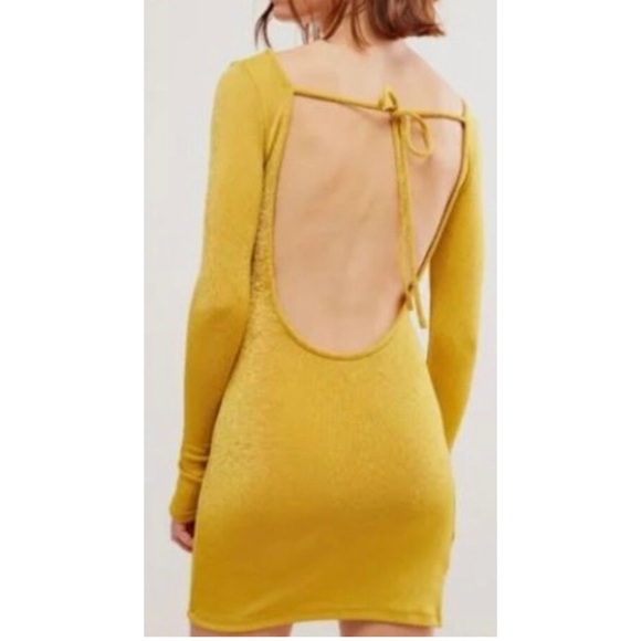 NWT Intimately Free People Call Me Later Mini Dress Ceylon Yellow - Picture 3 of 16